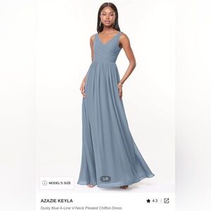 *BRAND NEW* Azazie Dusty Blue Chiffon Keyla Bridesmaids Dress